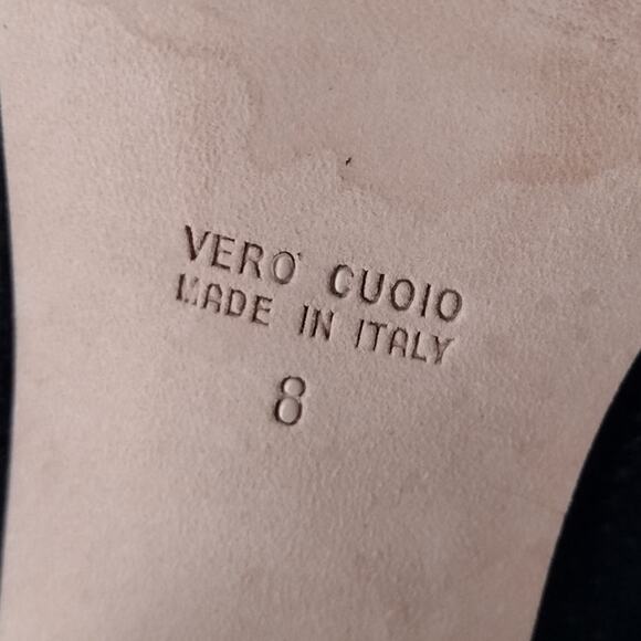 Aquatalia Xcellent Black Suede Perforated Stacked Heel Ankle Bootie Boot Women 8 - Picture 14 of 15